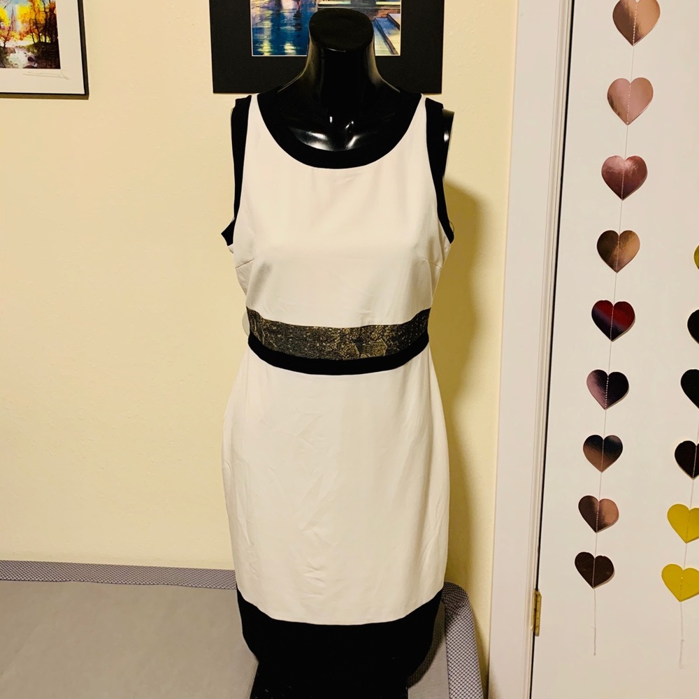 French Ivory and Black Worthington Dress